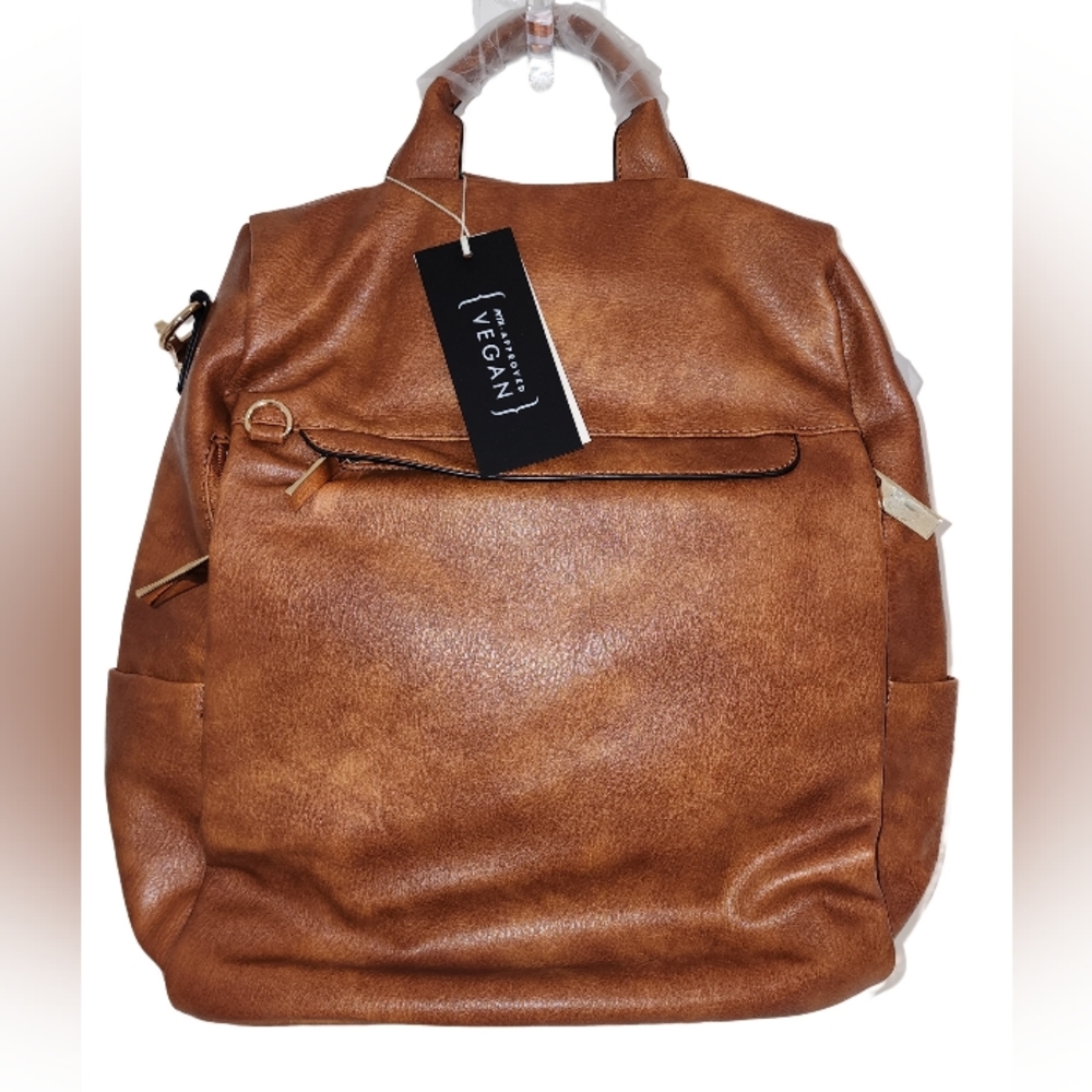 Le Miel Backpack Purse Sun Tan Leopard Print strap for crossbody/sling carry